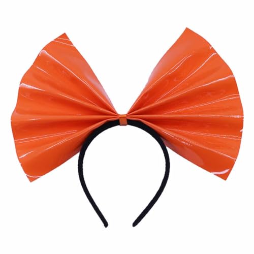 TDEOK Schweißbänder Stirn modisch und bequem, mit großer Schleife, Pailletten-Stirnband Laufen Stirnband Winter (Orange, One Size) von TDEOK