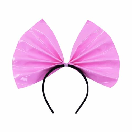 TDEOK Schweißbänder Stirn modisch und bequem, mit großer Schleife, Pailletten-Stirnband Laufen Stirnband Winter (Pink, One Size) von TDEOK