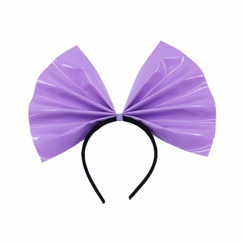 TDEOK Schweißbänder Stirn modisch und bequem, mit großer Schleife, Pailletten-Stirnband Laufen Stirnband Winter (Purple, One Size) von TDEOK