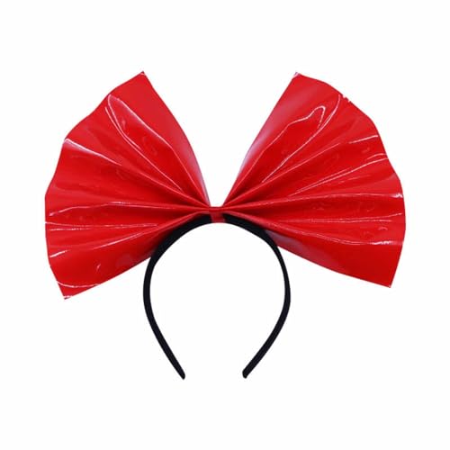 TDEOK Schweißbänder Stirn modisch und bequem, mit großer Schleife, Pailletten-Stirnband Laufen Stirnband Winter (Red, One Size) von TDEOK