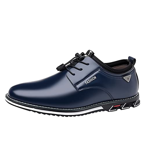 TDEOK Snowboard Schuhe Herren für die Arbeit, Freizeit, einfarbige Lederschuhe für Herren & Herren Schuhe (Blue, 41) von TDEOK