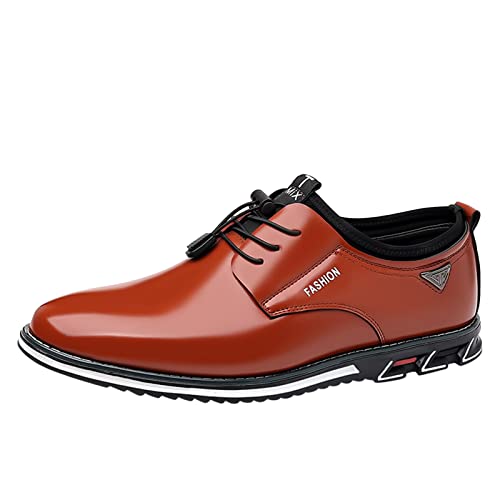 TDEOK Snowboard Schuhe Herren für die Arbeit, Freizeit, einfarbige Lederschuhe für Herren & Herren Schuhe (Brown, 39) von TDEOK