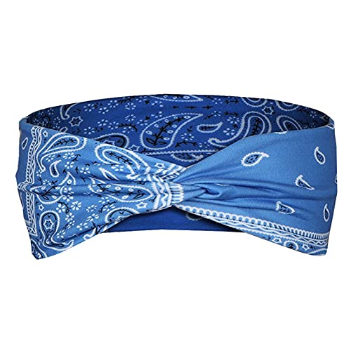 TDEOK Squash Schläger Griffband Stirnband Bandana Print Head Elastic Wrap Stirnband Stirnband Langlauf (Blue, S) von TDEOK