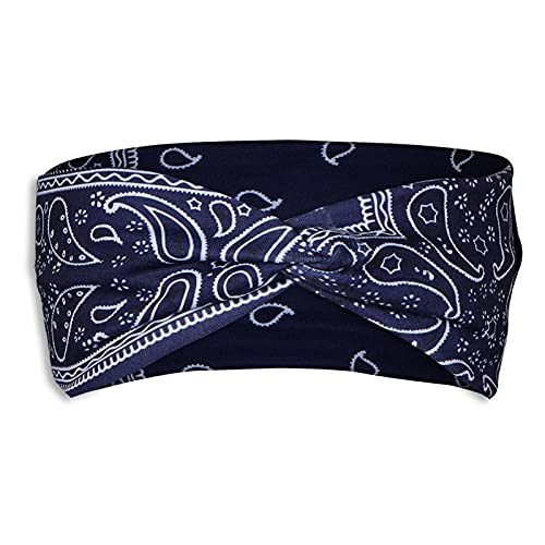 TDEOK Squash Schläger Griffband Stirnband Bandana Print Head Elastic Wrap Stirnband Stirnband Langlauf (Dark Blue, S) von TDEOK