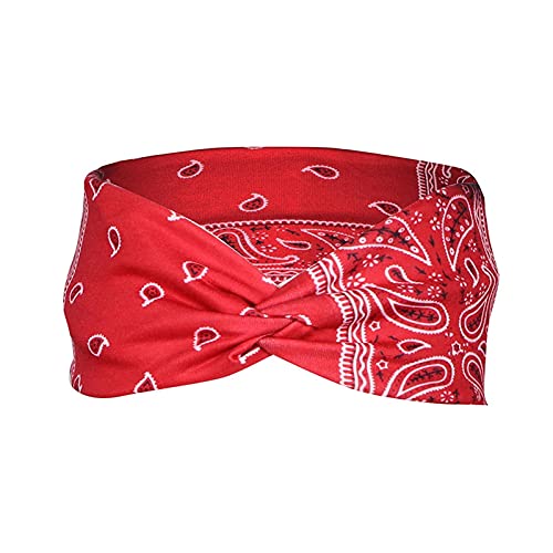 TDEOK Squash Schläger Griffband Stirnband Bandana Print Head Elastic Wrap Stirnband Stirnband Langlauf (Red, S) von TDEOK