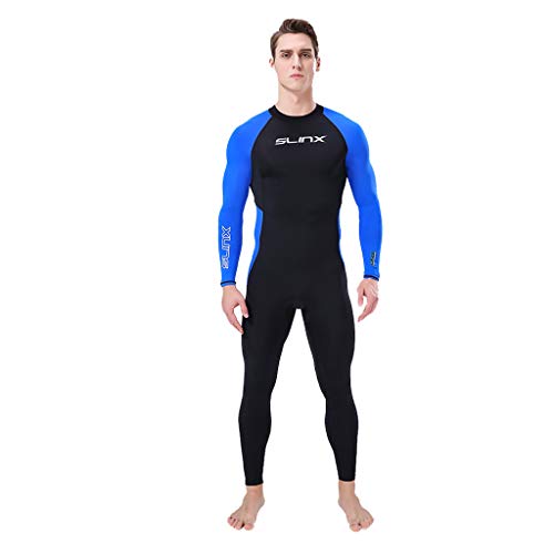 TDEOK Surfen Super Schnorcheln Tauchen Body-Stretch WetColor Männer Vollanzug Anzug Wetanzüge & Surfen Badeanzug Durchsichtig (Blue, S) von TDEOK