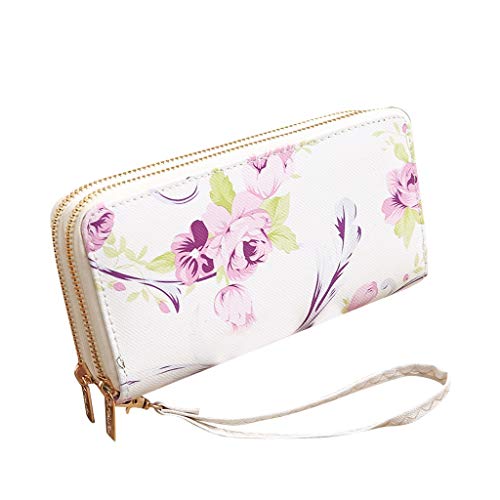 TDEOK Trendtasche für Frauen Mode Rose massiv Muster Brieftasche Long Card Color Geldbörse Für Damen (C, One Size) von TDEOK