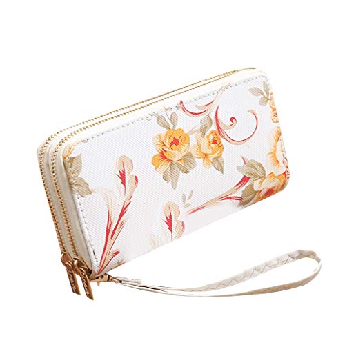 TDEOK Trendtasche für Frauen Mode Rose massiv Muster Brieftasche Long Card Color Geldbörse Für Damen (E, One Size) von TDEOK