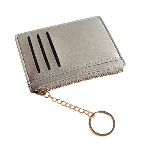 TDEOK Unisex Kleine Geldbörse Brieftasche Schlüsseletui Reißverschluss Brieftasche Kartenhalter Kitkartenhüllen Für Herren (Grey, One Size) von TDEOK