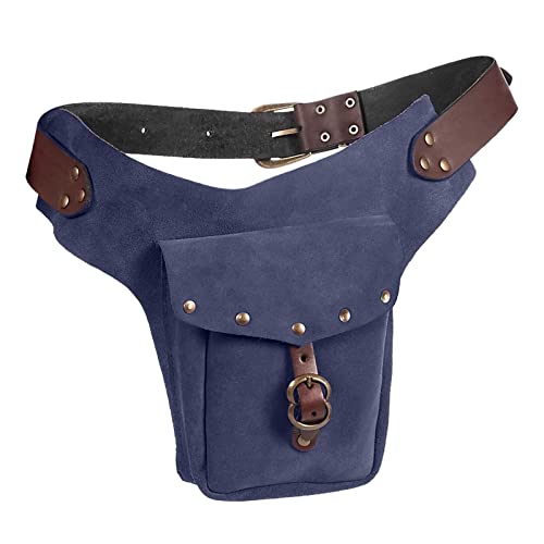 TDEOK Vintage mittelalterliche Hüfttasche Tasche kleine Geldbörse sportlich Reiten Hüfte Fanny Taille Hüfttaschen Für (Blue, One Size) von TDEOK