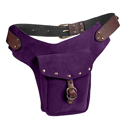 TDEOK Vintage mittelalterliche Hüfttasche Tasche kleine Geldbörse sportlich Reiten Hüfte Fanny Taille Hüfttaschen Für (Purple, One Size) von TDEOK