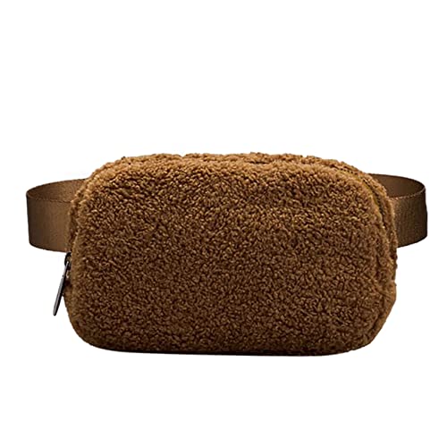 TDEOK multifunktionale Outdoor-Plüsch-Gürteltasche, eine Schulter-Brusttasche Hüfttaschen (Brown, One Size) von TDEOK