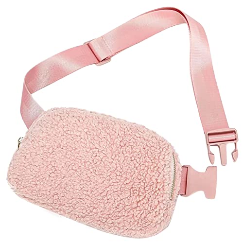TDEOK multifunktionale Outdoor-Plüsch-Gürteltasche, eine Schulter-Brusttasche Hüfttaschen (Pink, One Size) von TDEOK