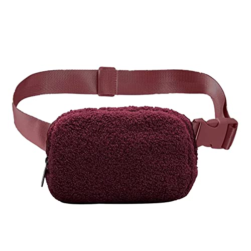 TDEOK multifunktionale Outdoor-Plüsch-Gürteltasche, eine Schulter-Brusttasche Hüfttaschen (Red, One Size) von TDEOK