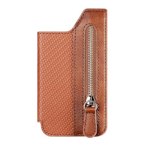 TEAFIRST Universelle selbstklebende Tasche zum Aufkleben auf Brieftasche, Kartenhalter, Tasche für Handy (Braun, 12,4 x 6,6 x 1,5 cm) von TEAFIRST