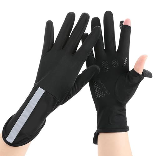 Fahrradhandschuhe für Damen, zwei Finger, freiliegende Kühlhandschuhe, verlängerte Manschetten, atmungsaktive Handschuhe für Outdoor-Sport, Kühlhandschuhe für Hände, Fahrhandschuhe, kühlende von TEBI