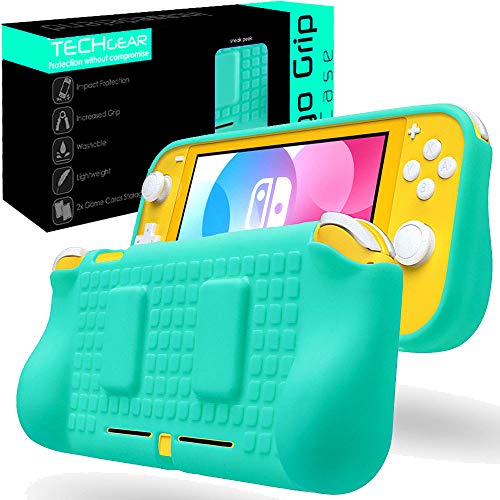 TECHGEAR Switch Lite Tasche Hülle - Weiche Rückseitige Schutzhülle für die Nintendo Switch Lite Console Slim case mit eingebaut Geformt [Leichte, langlebige, Flexible Skins] - Türkis von TECHGEAR
