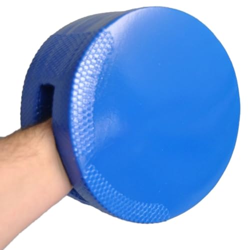 TEKKA BUDO Handpratze Soft Double - Rund 20 cm - Zweiseitige Pratze weich - Schaumstoff blau von TEKKA BUDO