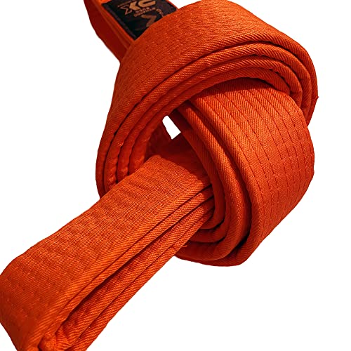 TEKKA BUDO Kampfsport Gürtel - Orange 240 cm Länge, 4 cm Breite - Karate, Judo, Taekwondo, Jujutsu, Kickboxen, Ninjutsu, Orangegurt von TEKKA BUDO