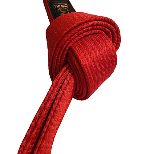 TEKKA BUDO Kampfsport Gürtel - Rot 300 cm Länge, 4 cm Breite - Karate, Judo, Taekwondo, Jujutsu, Kickboxen, Ninjutsu, Rotgurt von TEKKA BUDO