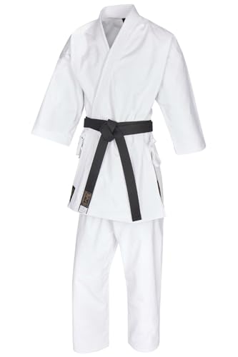 TEKKA BUDO Karateanzug Pro Extra weiß 14 oz - Karate Gi Set - Jacke. Hose (Schnürbund) - Kumite Anzug - Segeltuch - Größe 160 von TEKKA BUDO