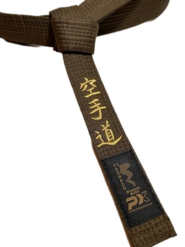 TEKKA BUDO Karategürtel braun - Bestickt - Karate Do - 280 cm - Schriftzeichen Bestickung Gold - Braungurt Kanji japanisch - Brauner Gürtel von TEKKA BUDO