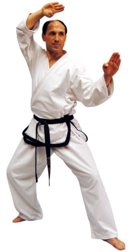 TEKKA BUDO Taekwondo Anzug Meister Traditional, schwarzer Streifen - Set (Traditionelle Jacke, Gummizug Hose) von TEKKA BUDO