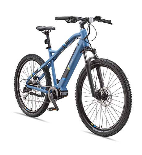 TELEFUNKEN E-Bike Mountainbike Elektrofahrrad Alu, 8 Gang Shimano Alivio Kettenschaltung - Pedelec MTB 27,5 Zoll, Mittelmotor, 250W, Scheibenbremsen, Blau, Aufsteiger M925 von TELEFUNKEN