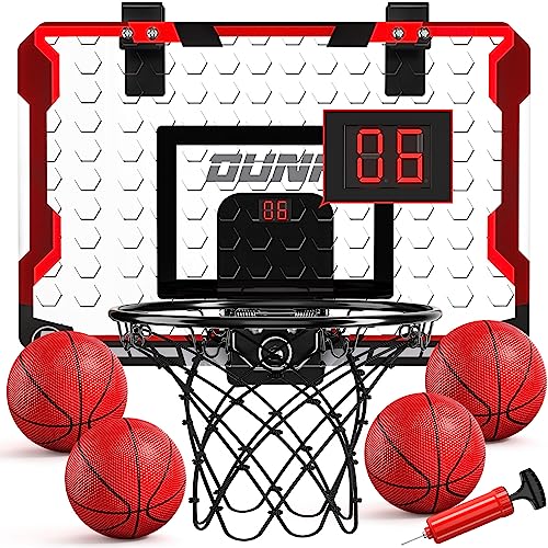 TEMI Indoor Basketballkorb für Kinder (Basketball Hoop & Scoreboard & 4 Balls) von TEMI