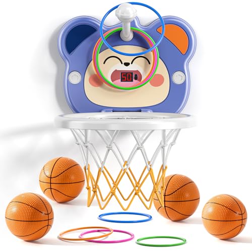 TEMI Indoor Mini Basketballkorb für Kleinkinder (Basketball Hoop & Scoreboard & Rings) von TEMI