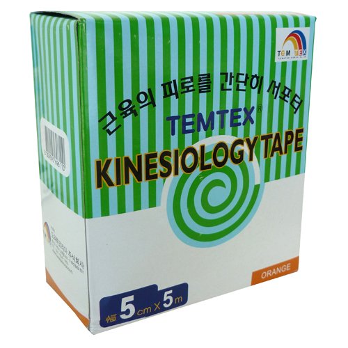 temtex – Kinesiology Tape 5 x 5 6 Stück, orange von Temtex
