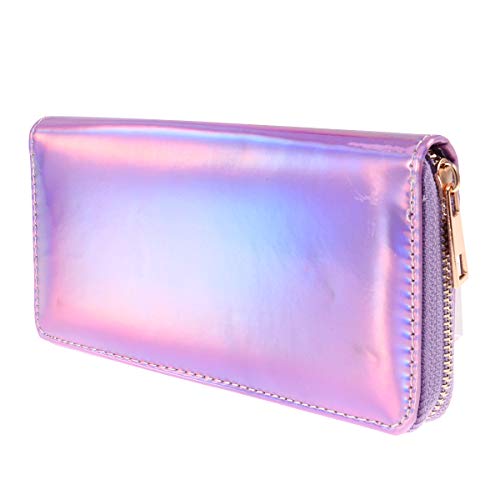 TENDYCOCO Brieftasche holographische Reißverschluss Lange Brieftasche Kreditkarteninhaber Clutch Bag für Frauen von TENDYCOCO
