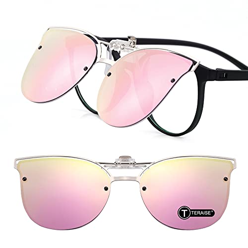 TERAISE Women's Clip-On Sonnenbrille Für Verschreibungspflichtige Brillen- Polarisierte Flip Up Vintage Cat Eye Sonnenbrille Für Damen Fahren von TERAISE