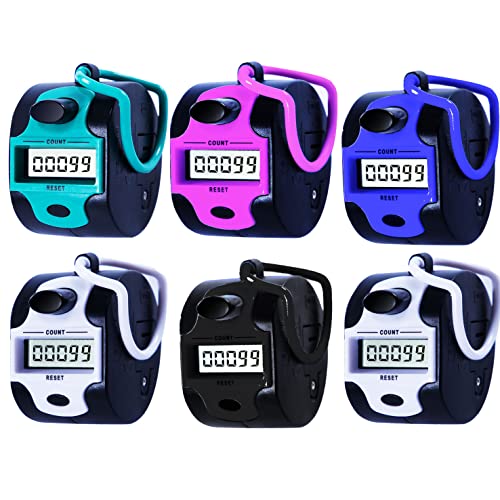 Handlicher Zähler Click Manueller digitaler Clicker Stichzähler Finger Mechanische Handfläche Hand-Pitch 5-stellige elektronische Anzeige Klickzahlenzähler für Reihen, Menschen, Golf, Häkeln, Schoß von TESEAS