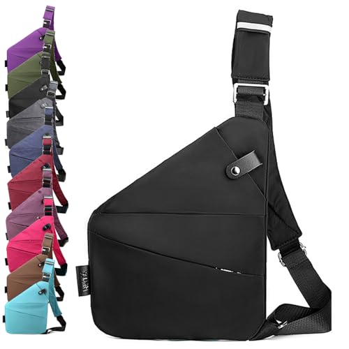 Flexr-Tasche, Flexr Tasche, Diebstahlsichere UmhäNgetasche, Diebstahlsichere Tasche Damen, Anti Diebstahl Tasche Damen, Anti Diebstahl Tasche Damen (Black,Linke) von TETGSET