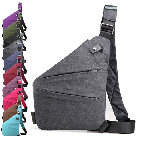 Flexr-Tasche, Flexr Tasche, Diebstahlsichere UmhäNgetasche, Diebstahlsichere Tasche Damen, Anti Diebstahl Tasche Damen, Anti Diebstahl Tasche Damen (Grey,Rechte) von TETGSET