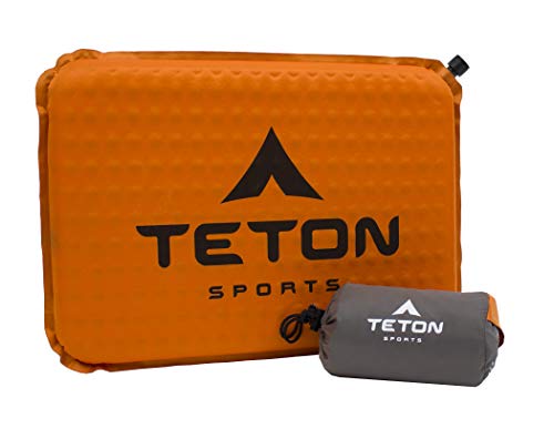 TETON Sports Camping-Sitzkissen, Stadionsitz, Bürostuhl, Auto-Pad, aufblasbar, orange, 43,2 x 30,5 x 3,8 cm von TETON Sports