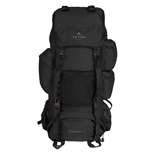 TETON Explorer Rucksack mit internem Rahmen, 65 l, für Wandern, Camping, Rucksackreisen, inklusive Regenschutz, Onyx von TETON Sports