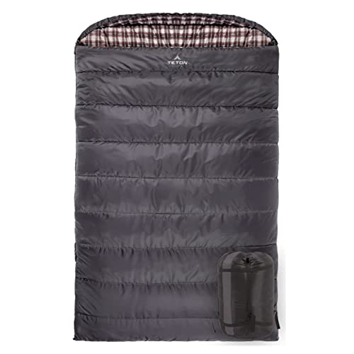 TETON Sports Fahrenheit Mammoth 0F Queen Size Schlafsack perfekt für Basiscamp beim Camping, Rucksackreisen und Wandern; grau von TETON Sports