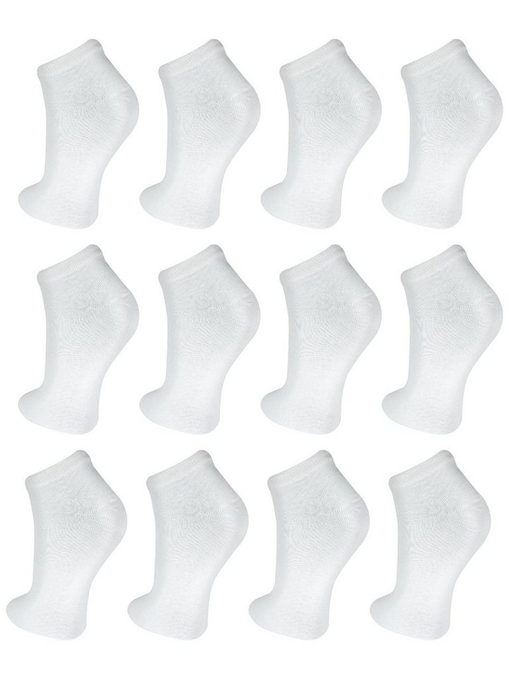 TEXEMP Kurzsocken 12 bis 60 Paar Sneaker Socken Herren Damen Weiß Baumwolle Freizeit (12-Paar) Strapazierfähig von TEXEMP