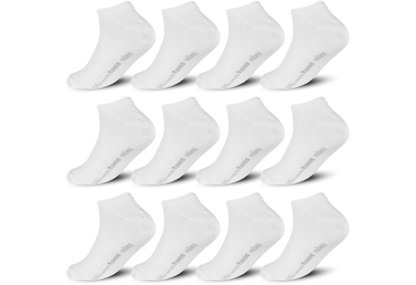 TEXEMP Sneakersocken 12 Paar Sneaker Socken Baumwolle Herren Damen Sport Kurz Füßlinge (Packung) Langlebig & Robust von TEXEMP