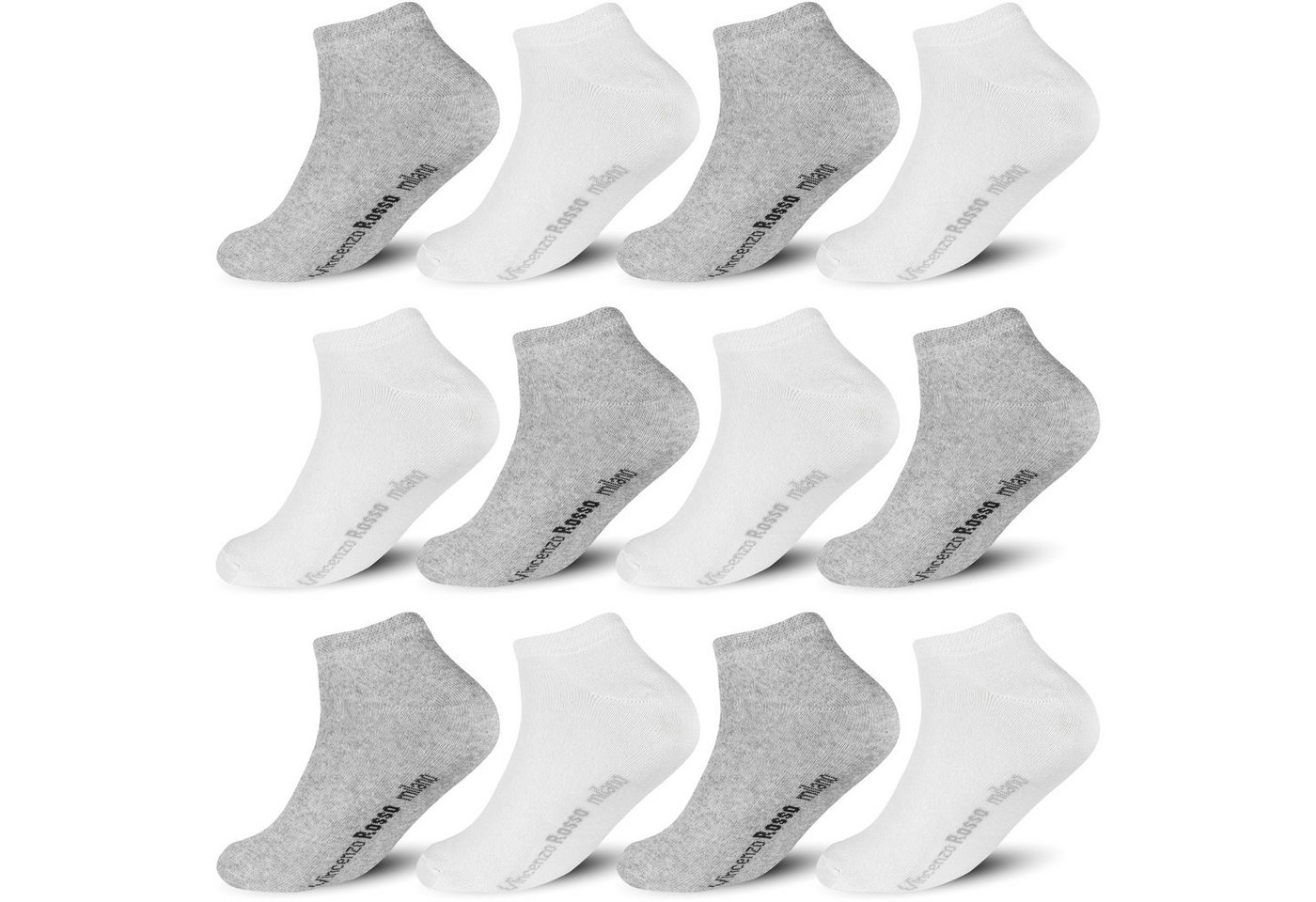 TEXEMP Sneakersocken 12 Paar Sneaker Socken Baumwolle Herren Damen Sport Kurz Füßlinge (Packung) Langlebig & Robust von TEXEMP