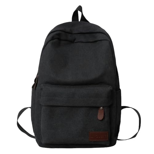 TEideaSchulrucksack Canvas Backpacks Unisex Large Capacity Packages Fashion Simple School Bags-A von TEidea