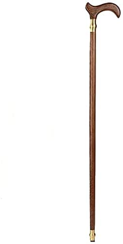 Gehstock, Gehstock für ältere Menschen, Gehstock aus massivem Holz, Gehstock mit T-Griff, eingelegter Kupferring, Länge 88 cm, je nach Höhe, selbst abgeschnitten von TEmkin