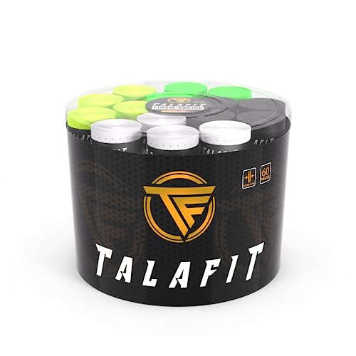 TALAFIT Pack 60 Overgrip Padel - Grip Padel - Padel Griffband Padel - Bohrungen - Overgrip Tennis - Grip Tennis (Mehrfarbig) von TF TALAFIT