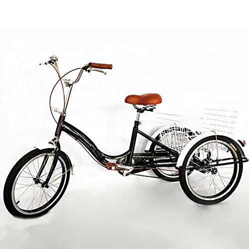 Dreirad Für Erwachsene,Trike Bike Radfahren,20 Zoll Zahnräder mit Einkaufskorb,3 Rad Fahrrad,1Geschwindigkeit für Erwachsene Tricycle und Senioren von TFCFL