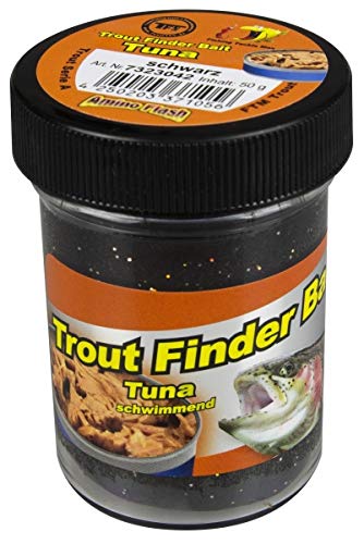 TFT FTM Trout Finder Bait Tuna Glitter Paste 50g Schwarz Schwimmend 7323042 Forellenteig Forellenpaste Teig Paste Forellenangeln von TFT
