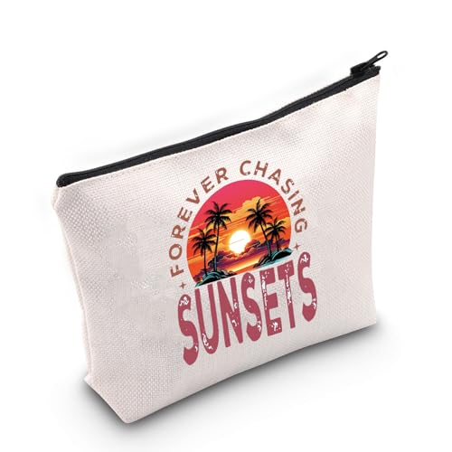 TGBJE Forever Chasing Sunsets Make-up-Tasche mit Reißverschluss, Sommerurlaub, Geschenk, tropischer Urlaub, Kosmetiktasche, Strandliebhaber, Geschenk, Chasing Sunsets-Tasche, Alle von TGBJE
