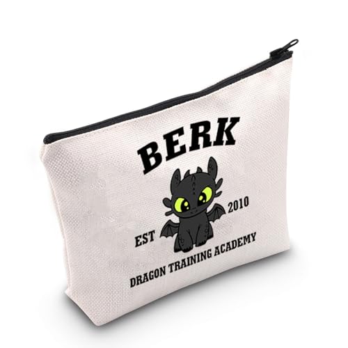 TGBJE Make-up-Tasche mit Cartoon-Drachen-Motiv, HTTYD-Fans, Geschenk von Berk Dragon Training Academy mit Reißverschluss, Dragon 2010 Tasche, Alle von TGBJE