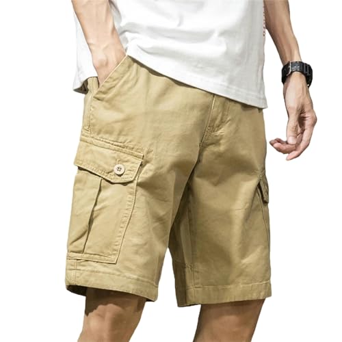 TGGOHIGH Kurze Hosen Herren -Shorts Hosen Männliche Sommer Atmungsable Fitness Streetwear-Khaki-XL von TGGOHIGH